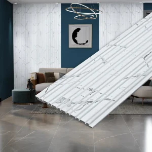 Plantex Wall Panels/Louvers Panel for Wall 8 Feet/Charcoal Panel for Interior Wall DÃ©cor/3D Wall Panel - Pack of 3 Covers - 12 Sq. Ft,, Size-5 Inch x 8 Feet (White Marble)