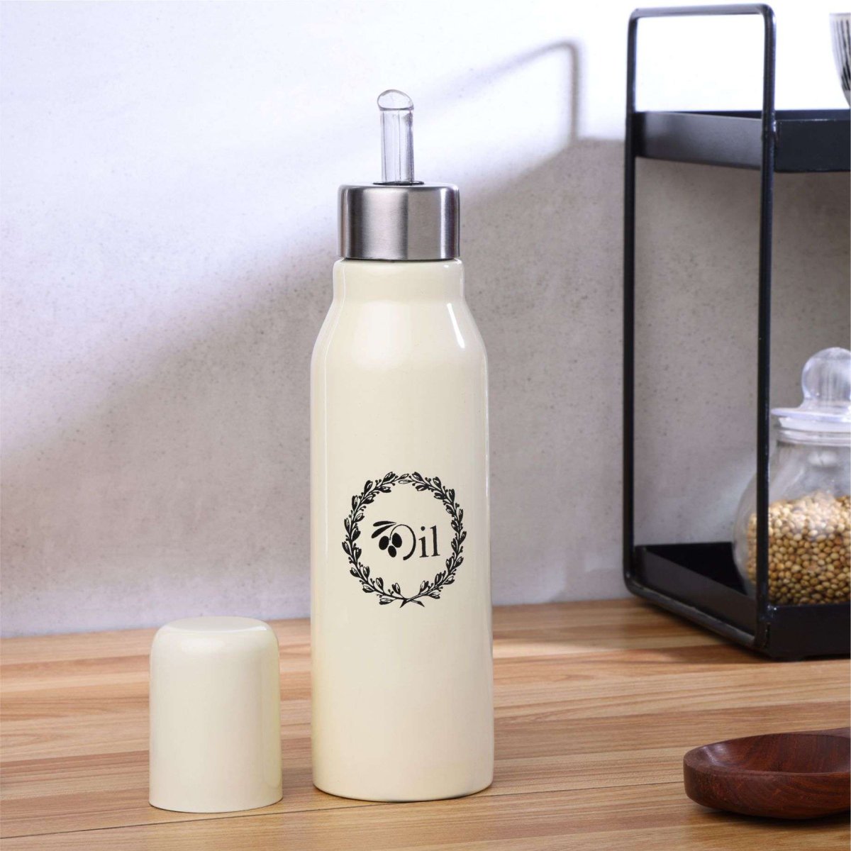 Dudki Stainless Steel Oil Dispenser 750 ml Ivory