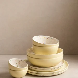 Breeze Party Duo Stoneware 10 Piece Set Yellow